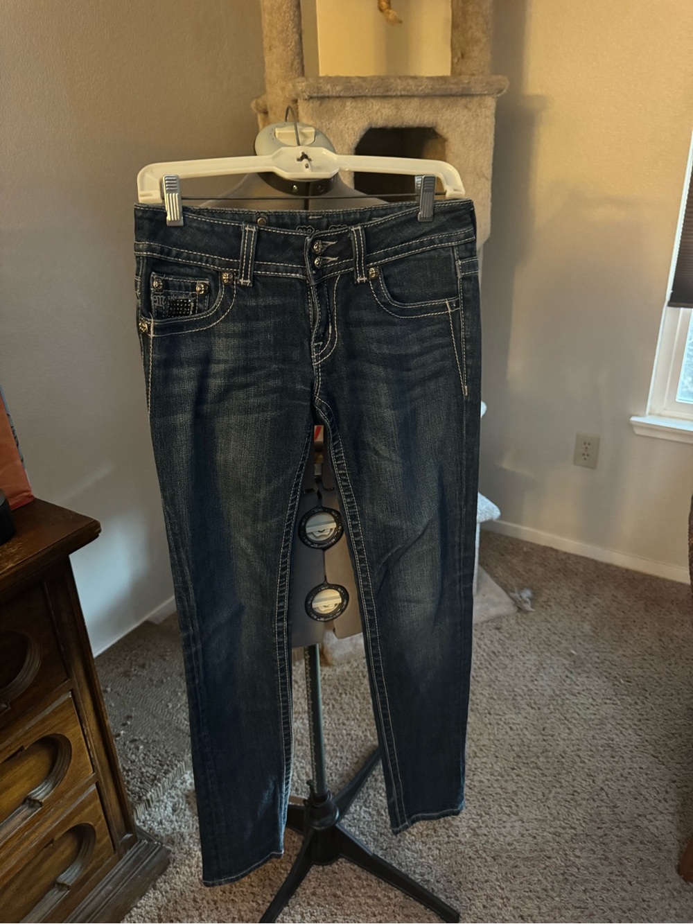 Miss Me Womens Jeans  Skinny Size 27 Embellished pockets